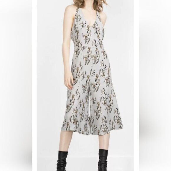 Zara lavender blue floral  jumpsuit size M - Picture 12 of 12